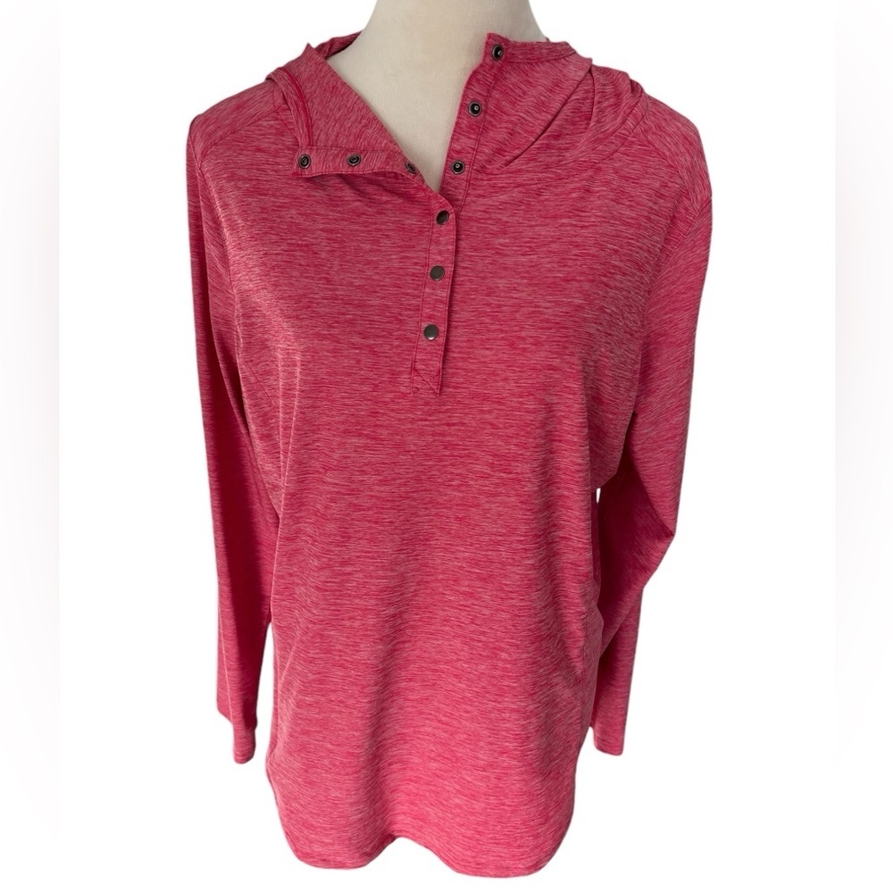 Duluth Trading Co. Large Thin Pink Hoodie Armachillo Cooling Knit